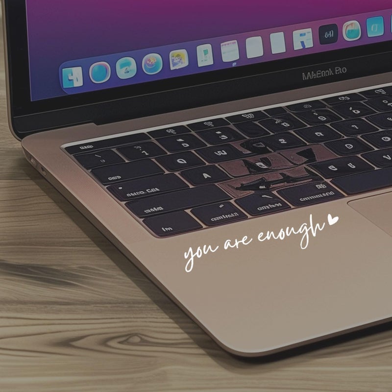 WCDHOR 2 x You Are Enough Rearview Mirror Decal Water Bottle Stickers Affirmation Reminder Sticker Laptop Bumper Sticker Tumbler Vinyl Sticker Car Mirror Decal (You Are Enough, White) - Image 4